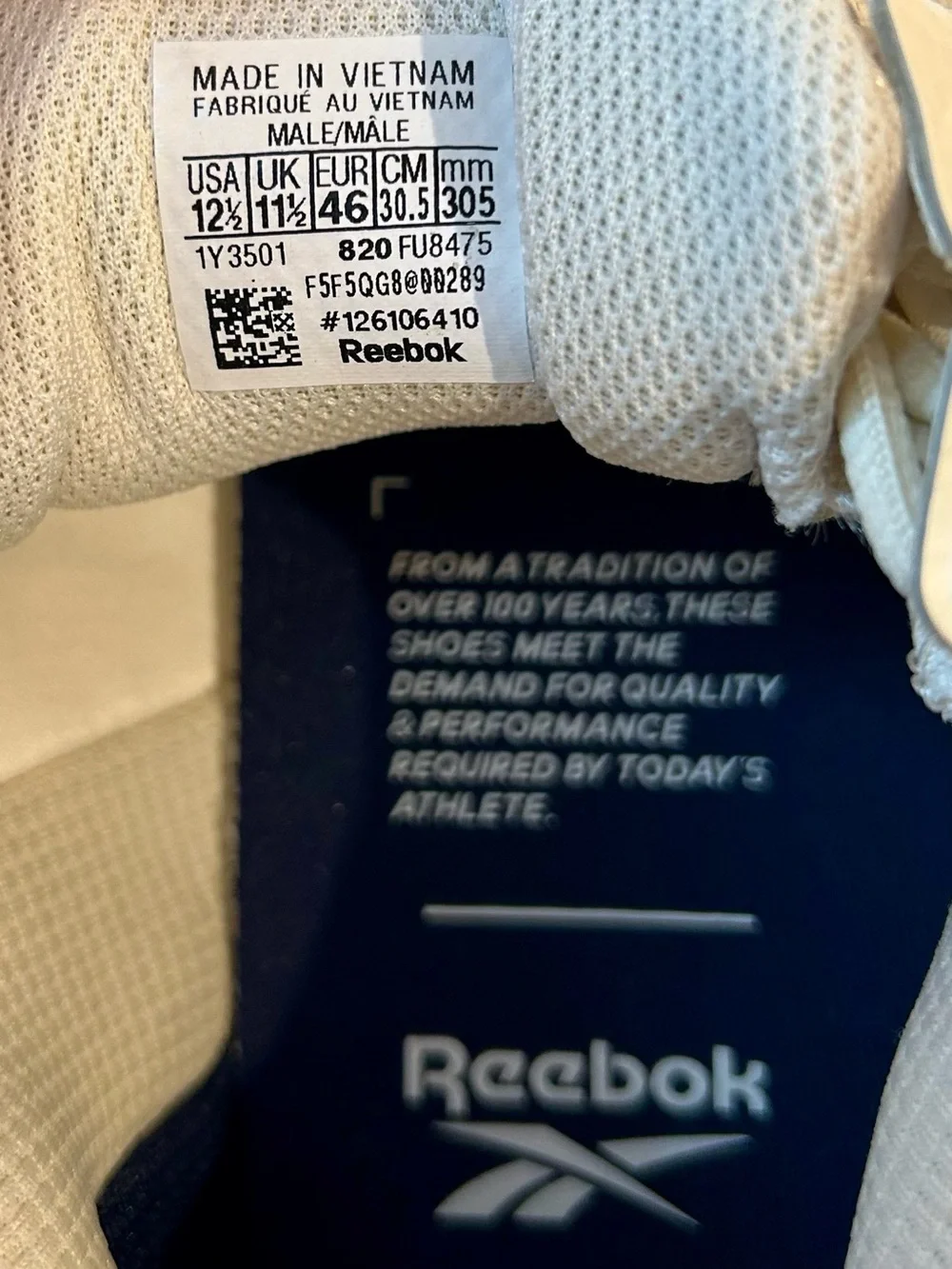 Reebok Men's JJ Watt Season IV Beige and Navy Training Sneakers